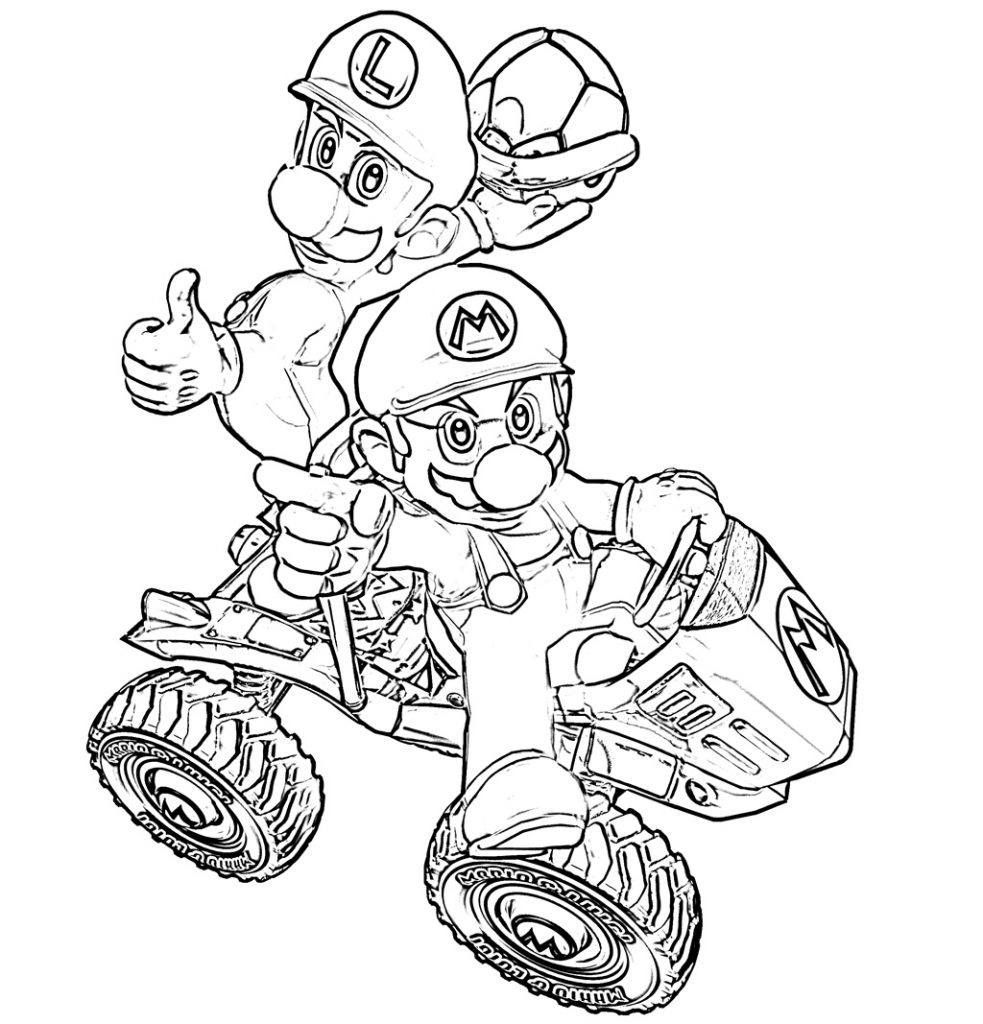 Mario Kart Printable Coloring Pages