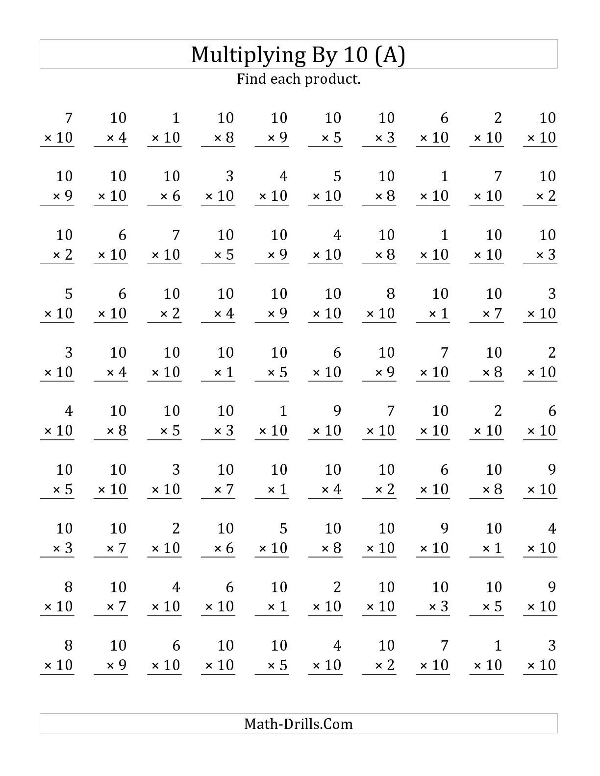 Math Multiplication Worksheets Multiplication Worksheets