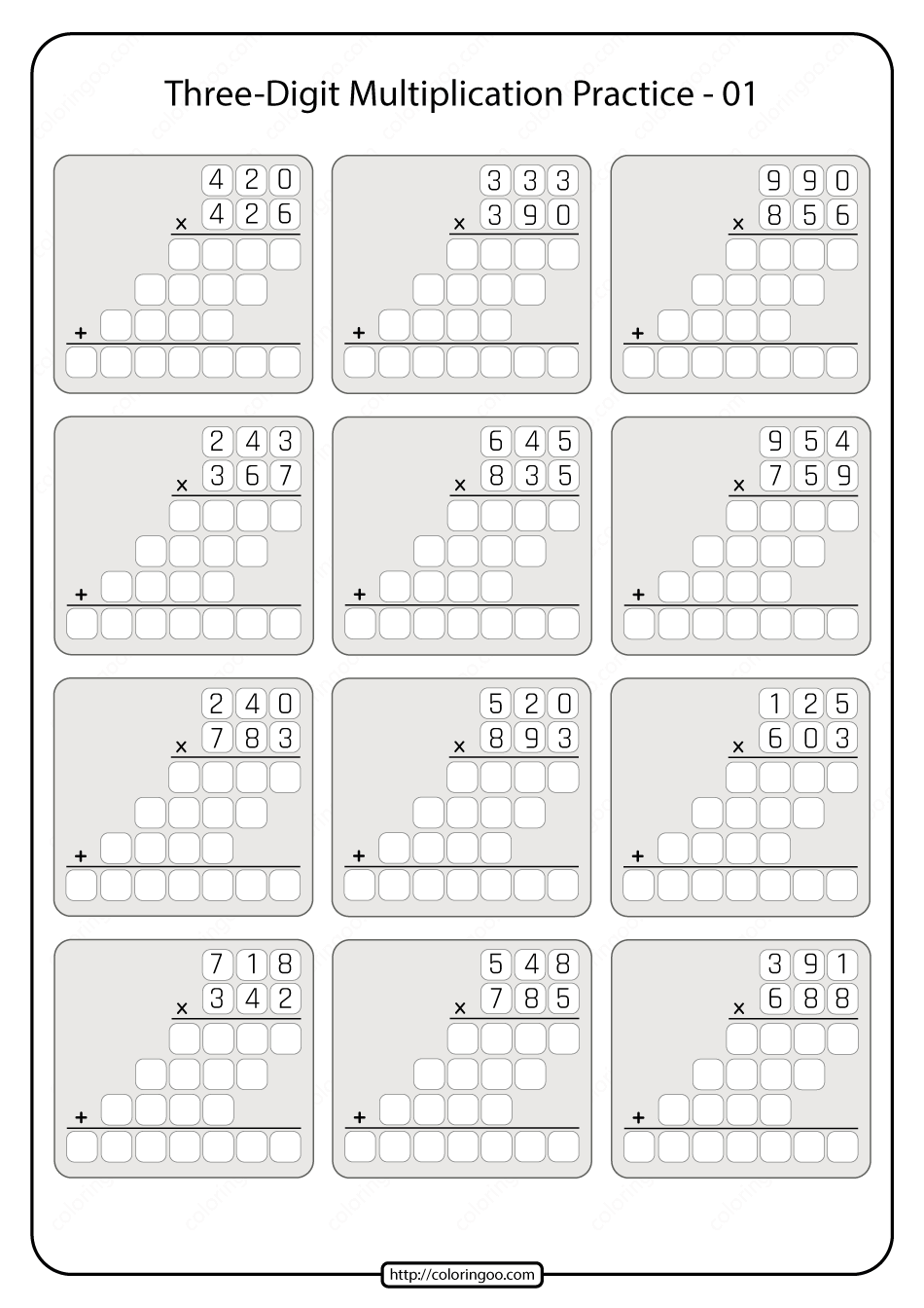 Math Worksheets 5th Grade Multiplication Pdf