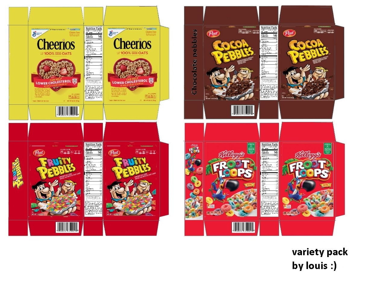 Printable Cereal Box Template