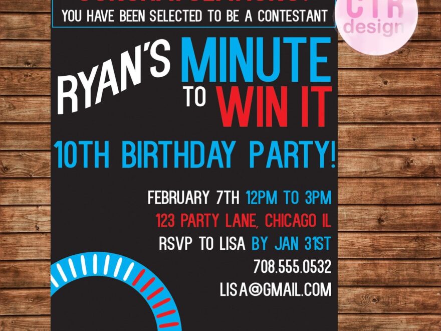 Minute To Win It Free Printable Invitations Free Templates Printable