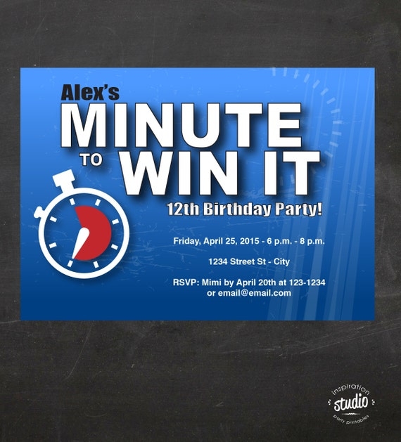 Minute To Win It Party Invitations Free Printable Free Templates 