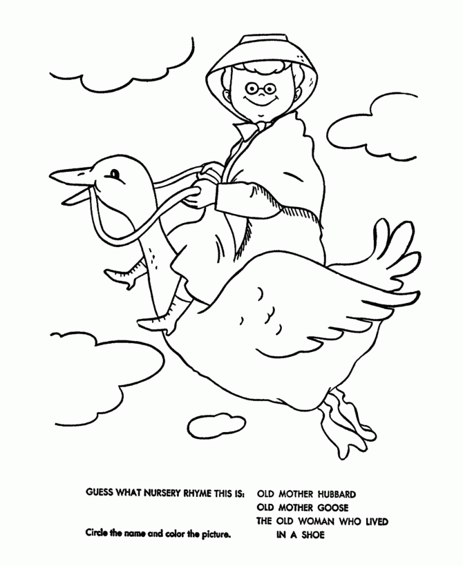 Mother Goose Nursery Rhymes Coloring Pages 107 Free Printable 
