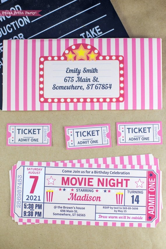 Free Printable Movie Ticket Invitations