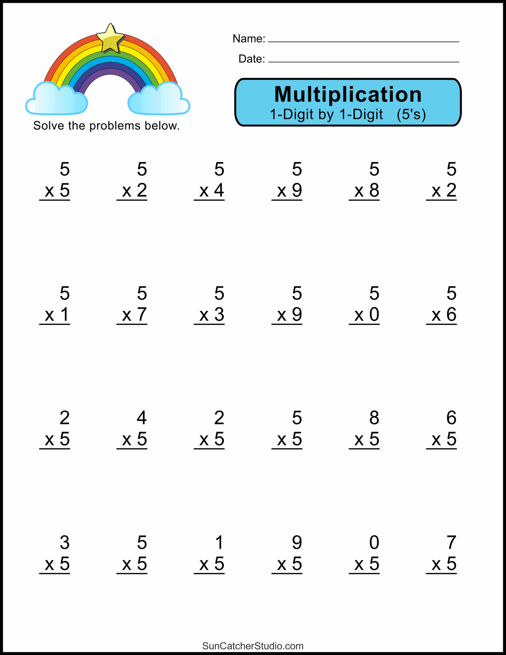Multiplication Math Sheets Printables Free