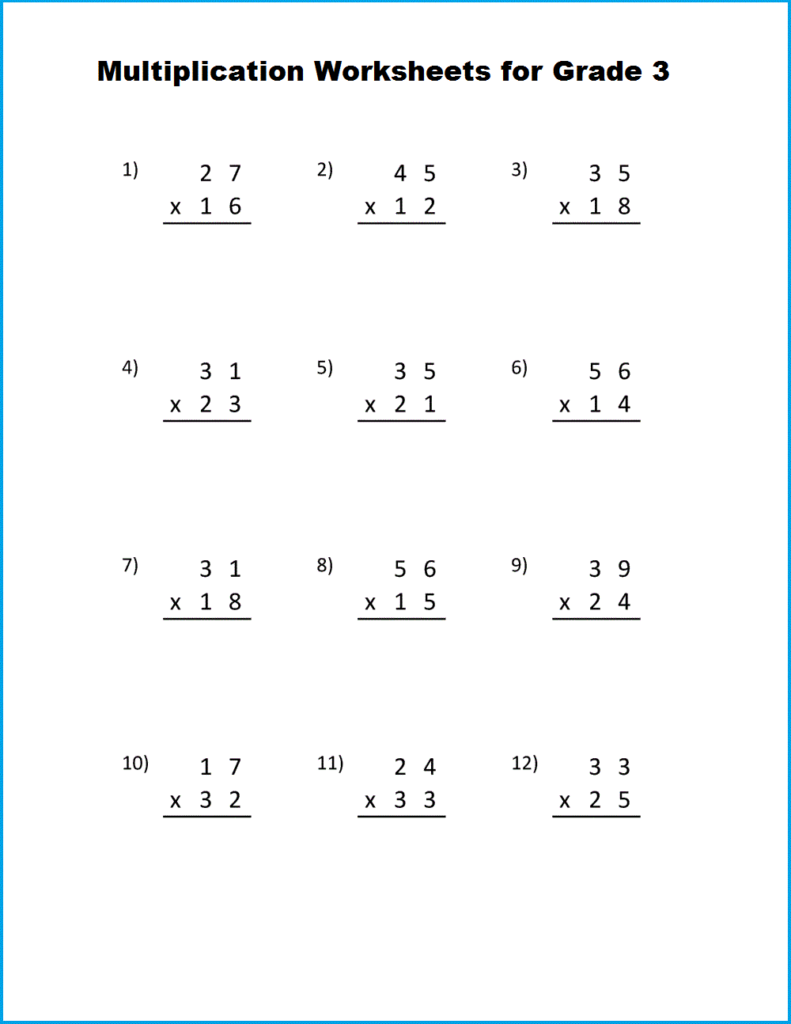 Multiplication Worksheets Grade 3 Free Multiplication Worksheets Multiplication Worksheets Grade 3 Free Multiplication Worksheets
