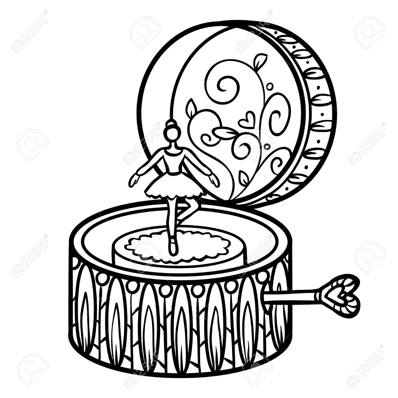 Music Box Coloring Page Coloring Pages