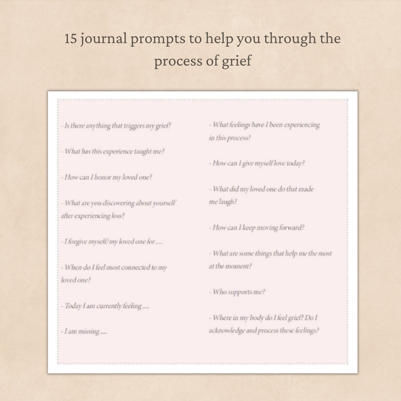 Free Printable Grief Journal Pages