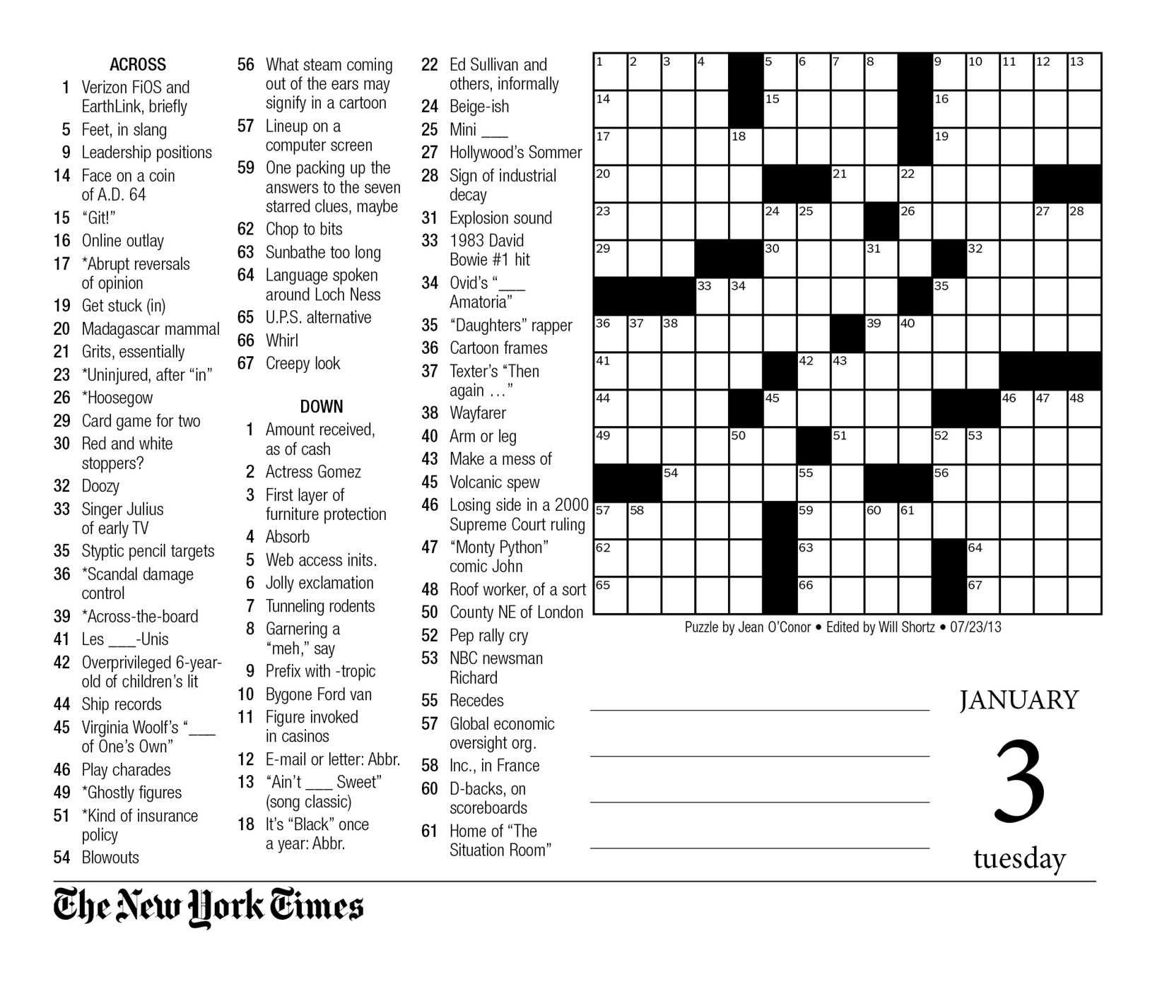 Daioly Nyt Crossword Printable