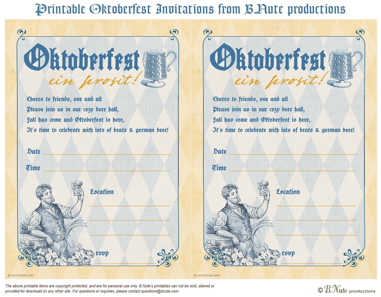 Free Printable Oktoberfest Invitations Templates