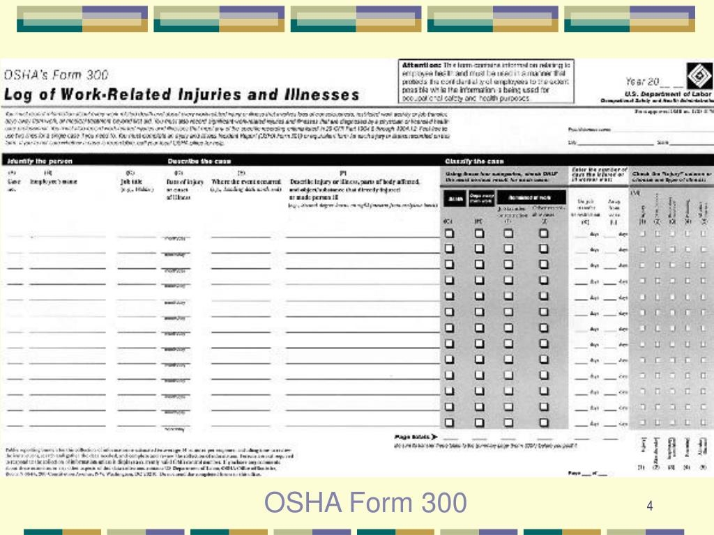 Osha Log 300 A Printable Form