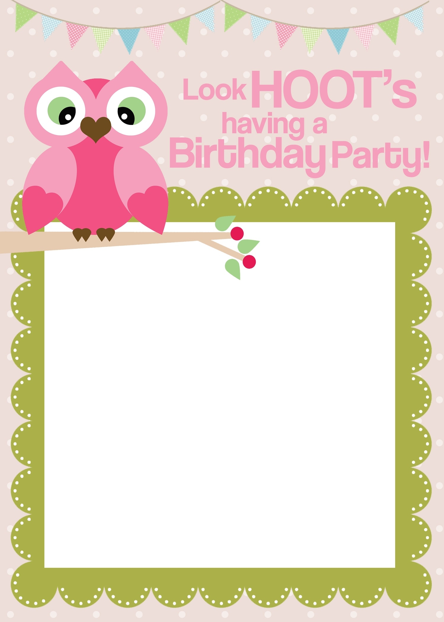 Free Printable Owl Birthday Invitation Templates