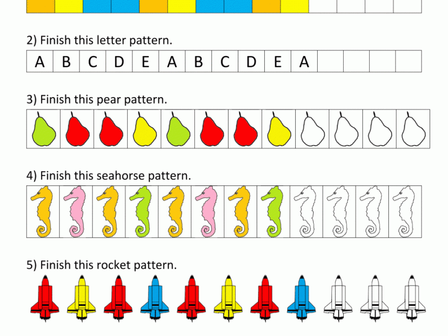 Patterns Grade 1 Worksheet