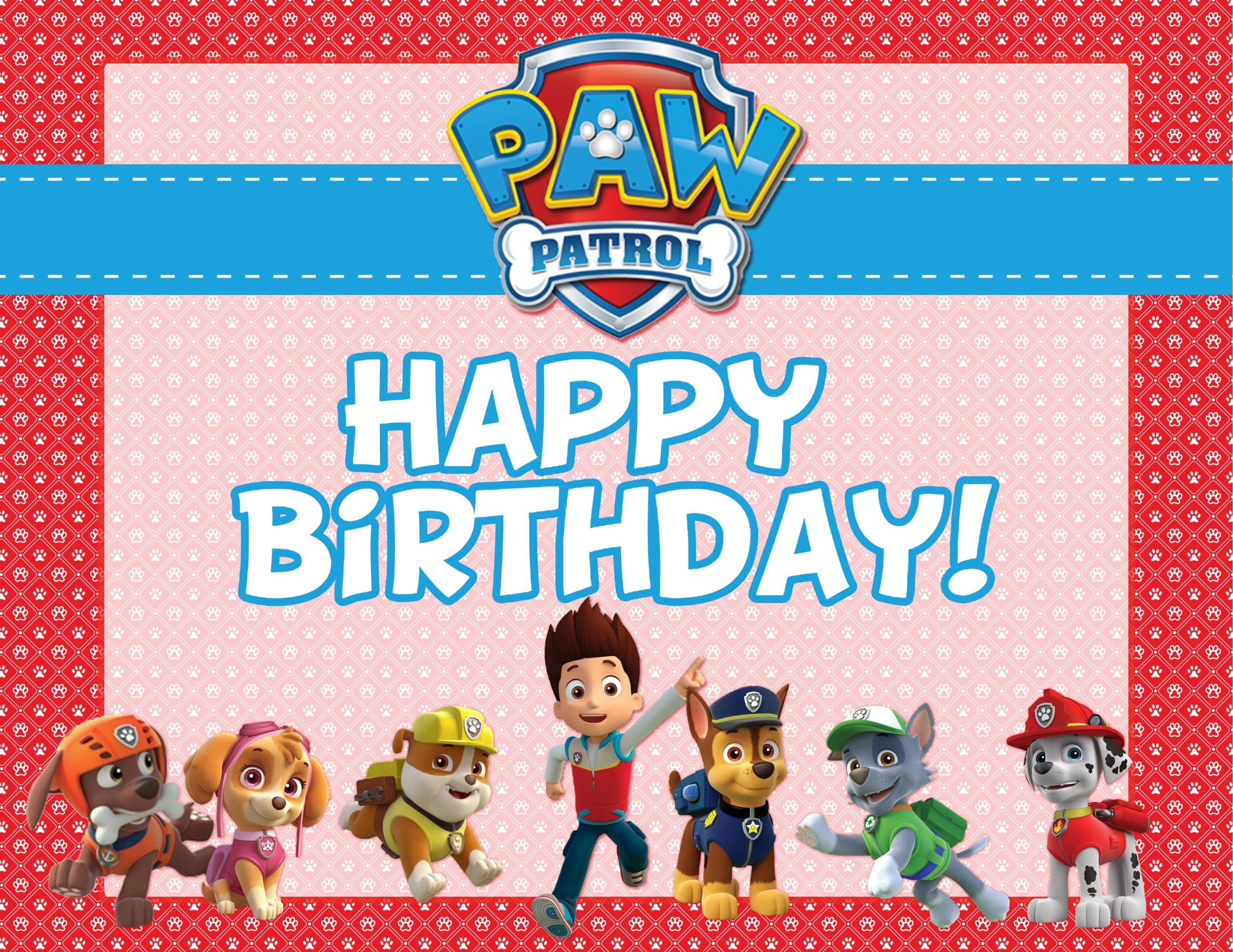 Paw Patrol Birthday Card Printable