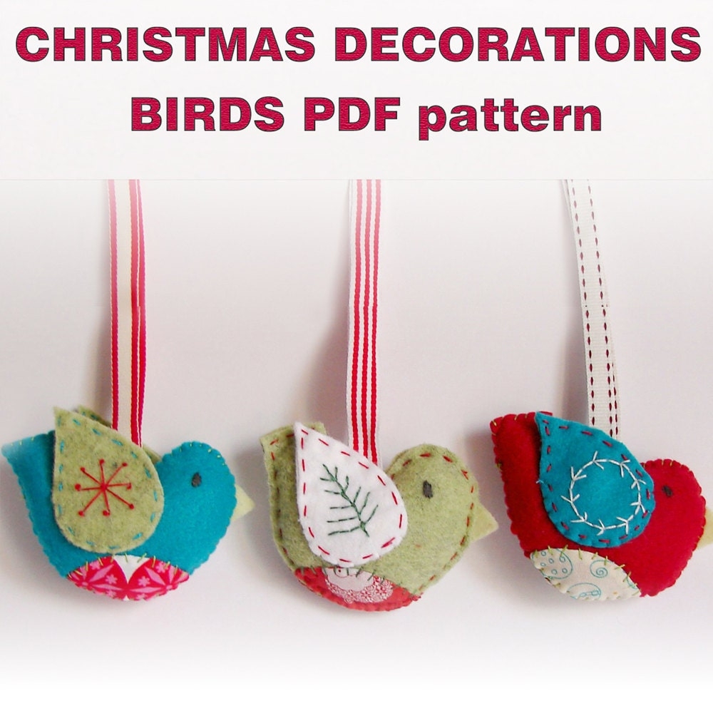 Free Printable Christmas Ornament Bird Patterns