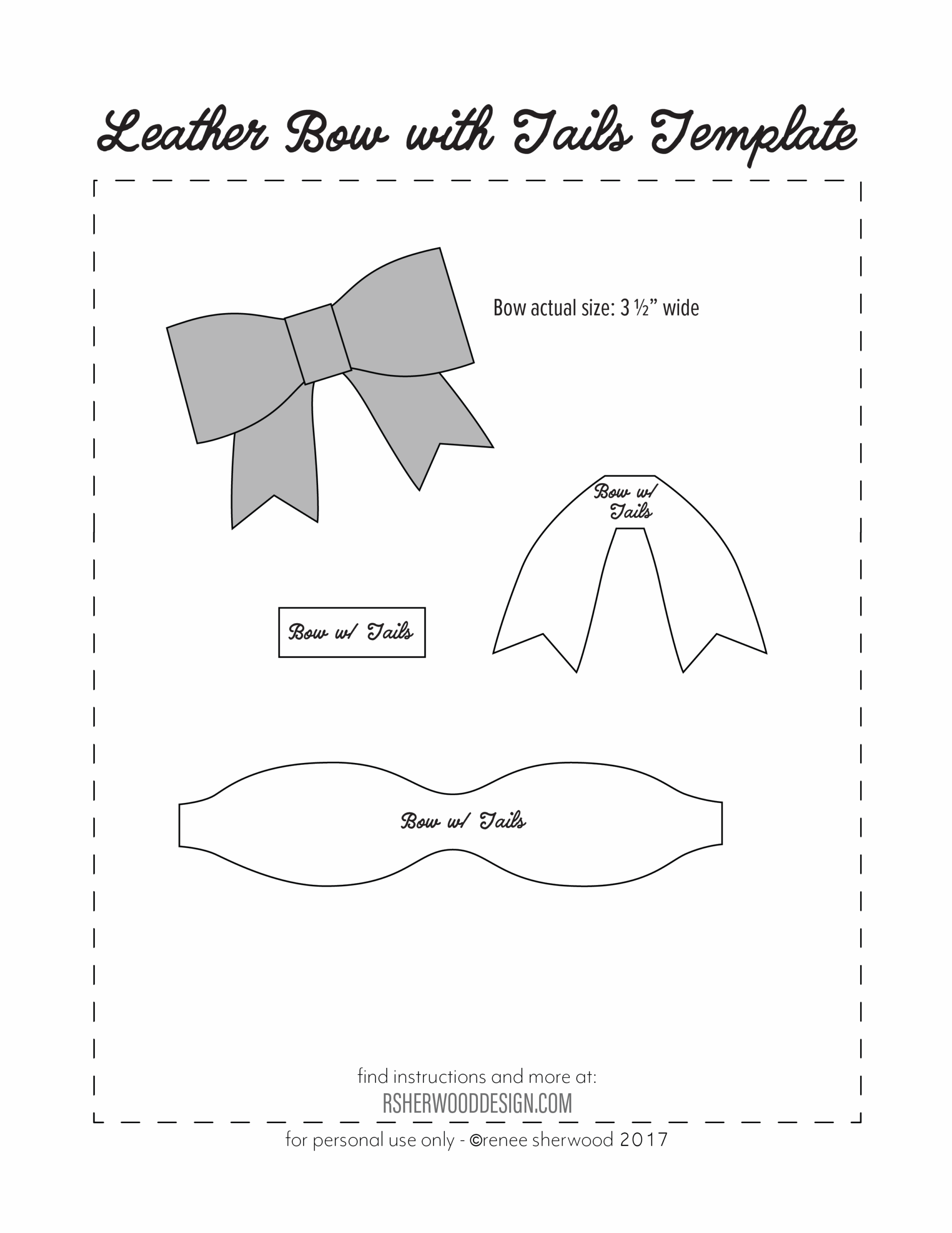 Pdf Printable Bow Template