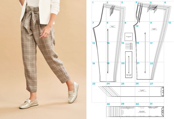 PDF Woman Straight Pant Size 54 Eu PDF Pattern Trousers Size 54 Eu PDF 