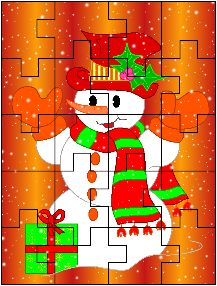 Christmas Coloring Jigsaw Printable