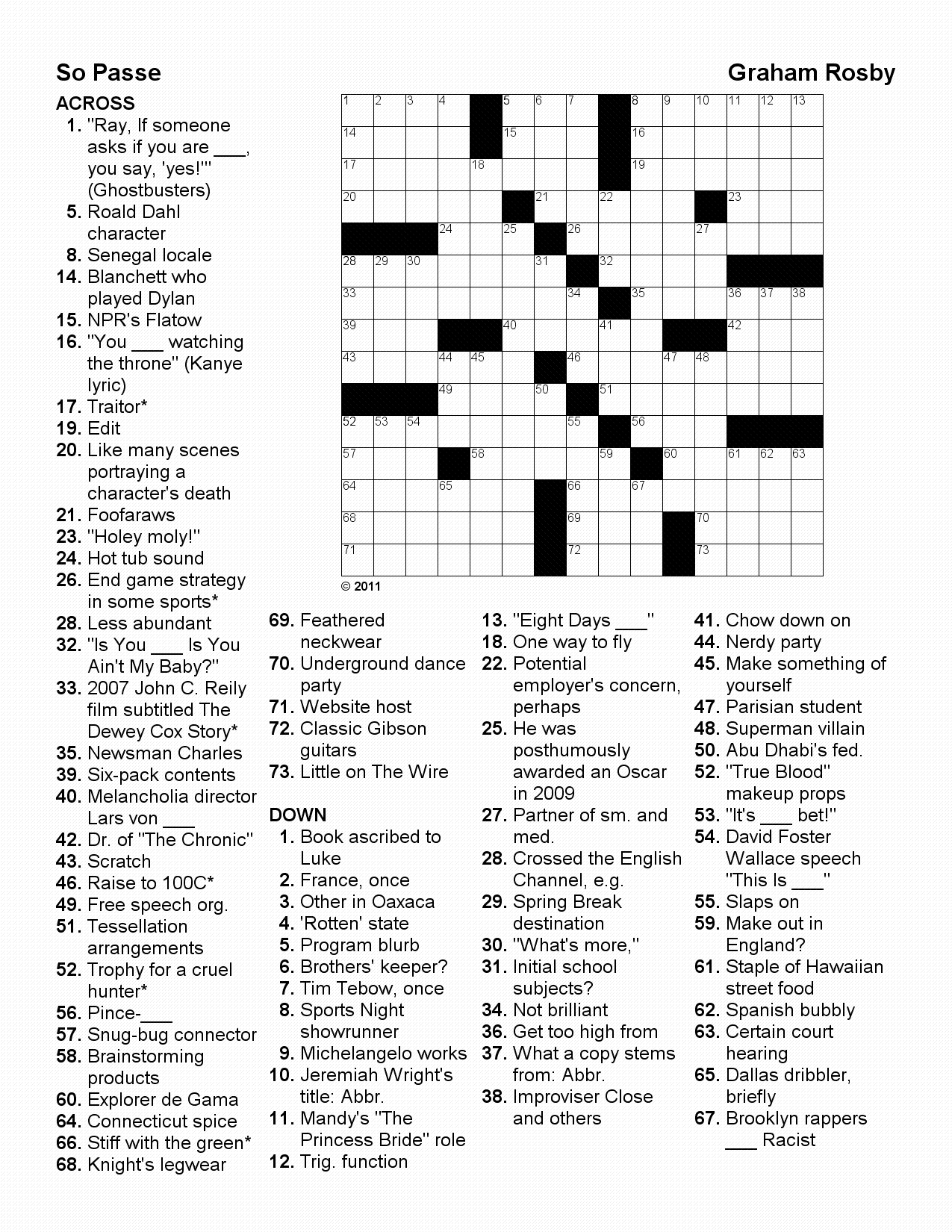 Pop Culture Crossword Puzzles Printable Emma Crossword Puzzles