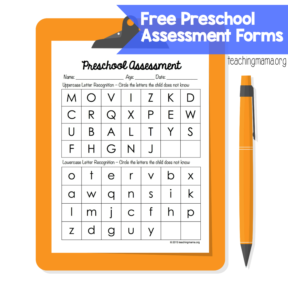 Preschool Assessment Forms Free Printable Free Printable