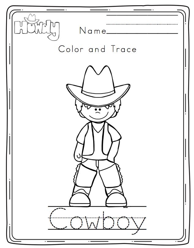 Free Printable Preschool Cowboy Pattern