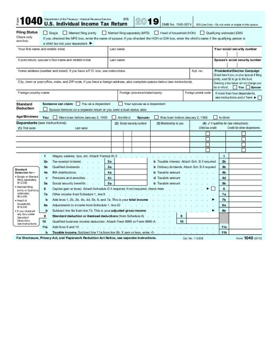 1040ez Printable Forms For 2025
