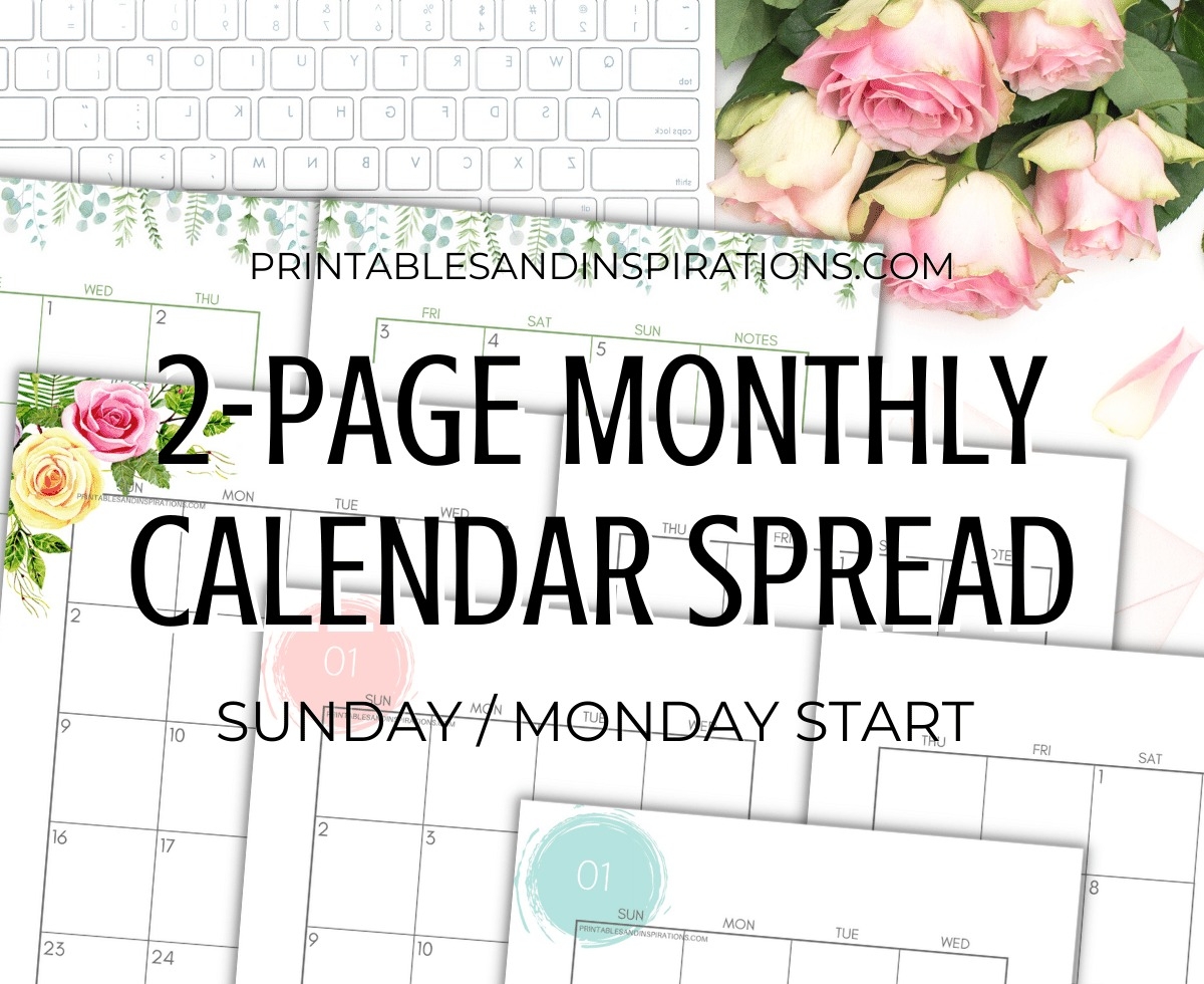 Two Page Calendar 2025 Printable