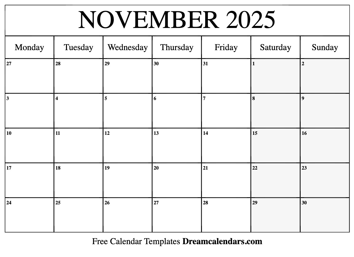 Printable 2025 November Calendar With Holidays S Lawrence Moore
