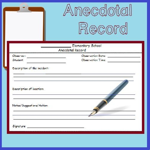 Printable Anecdotal Record Template