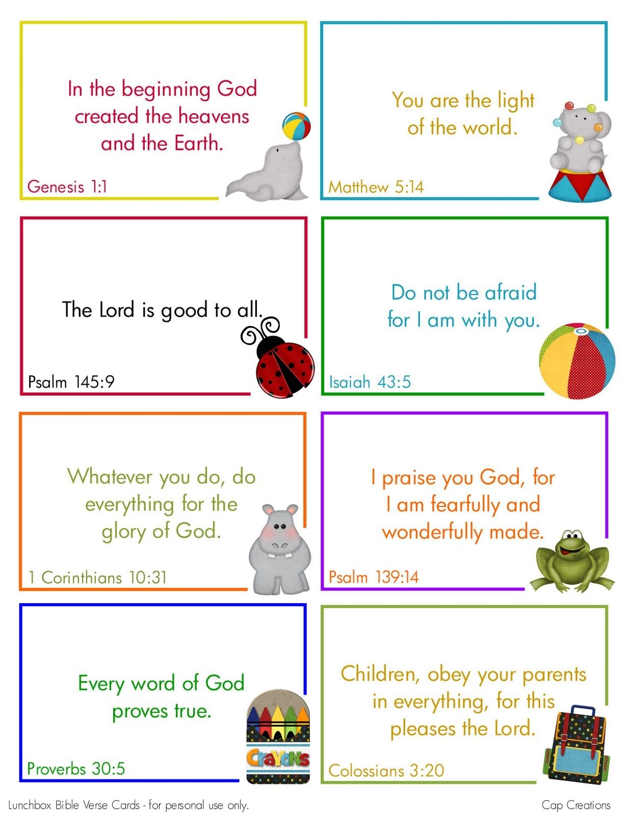 Printable Bible Verse Cards