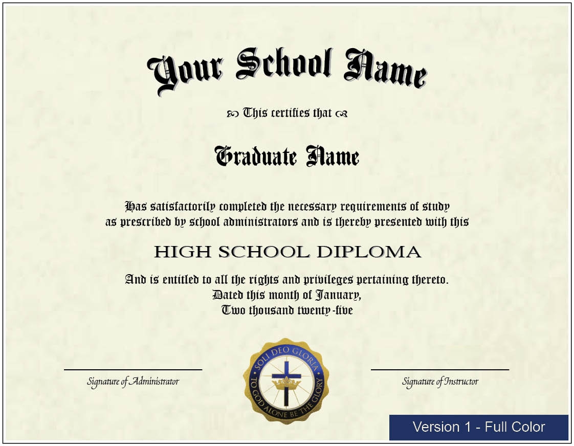 Printable Blank High School Diploma Template Printable Online