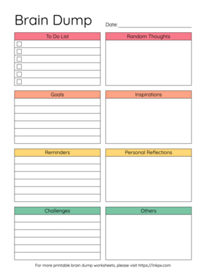 Printable Brain Dump Worksheet Templates For Your Bullet Journal In PDF 