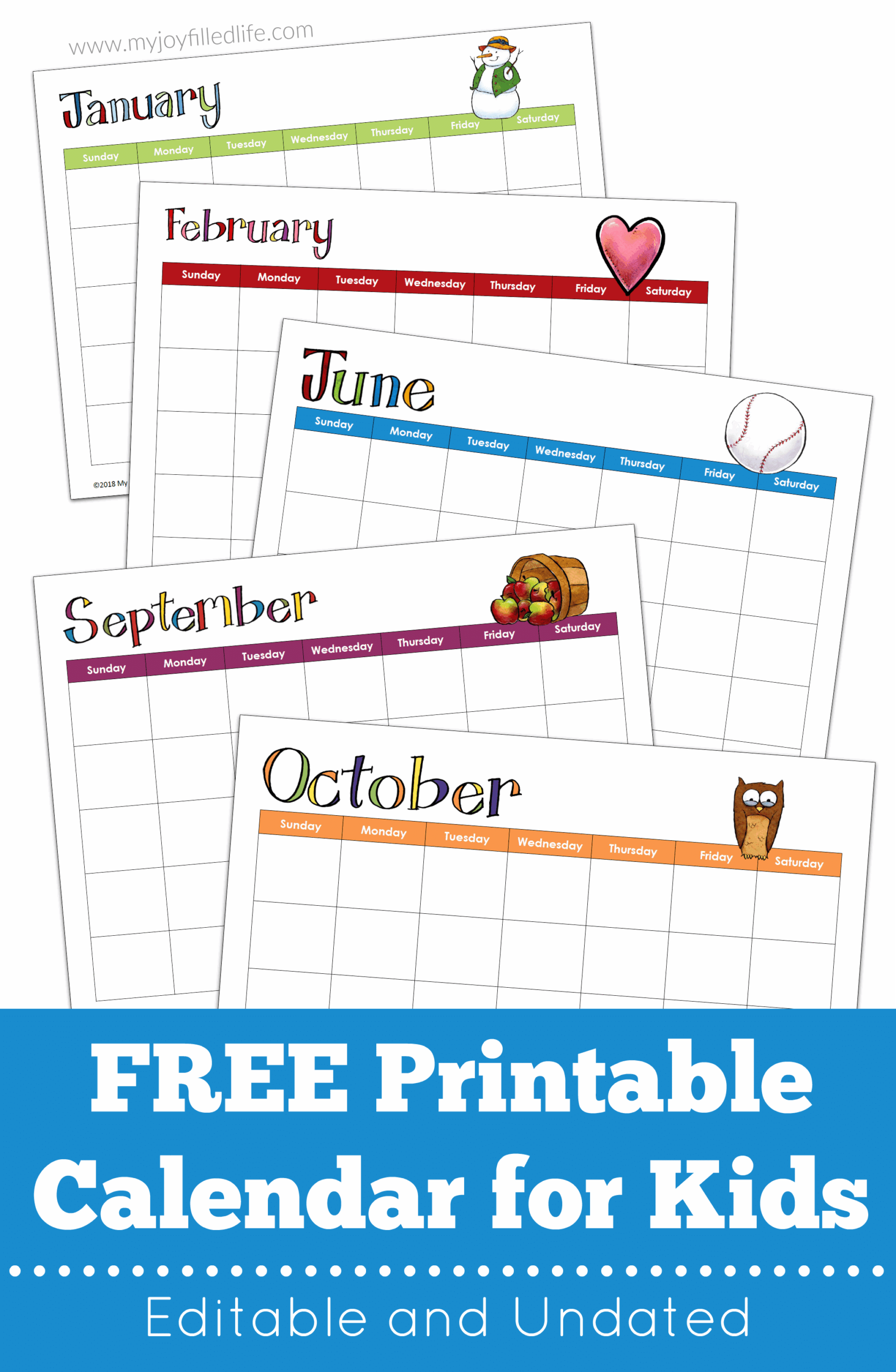 Printable Calendar For Children
