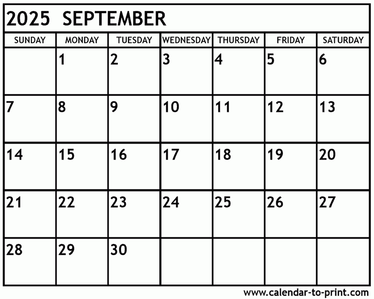 Free Printable Calendar Task September 2025