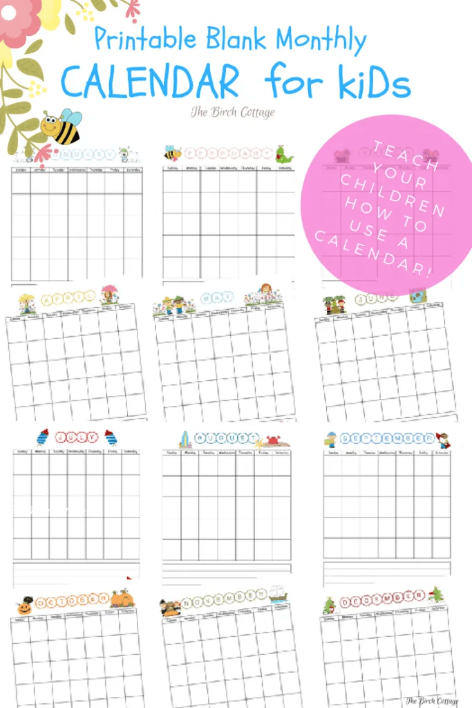 Free Printable Kids Calendar