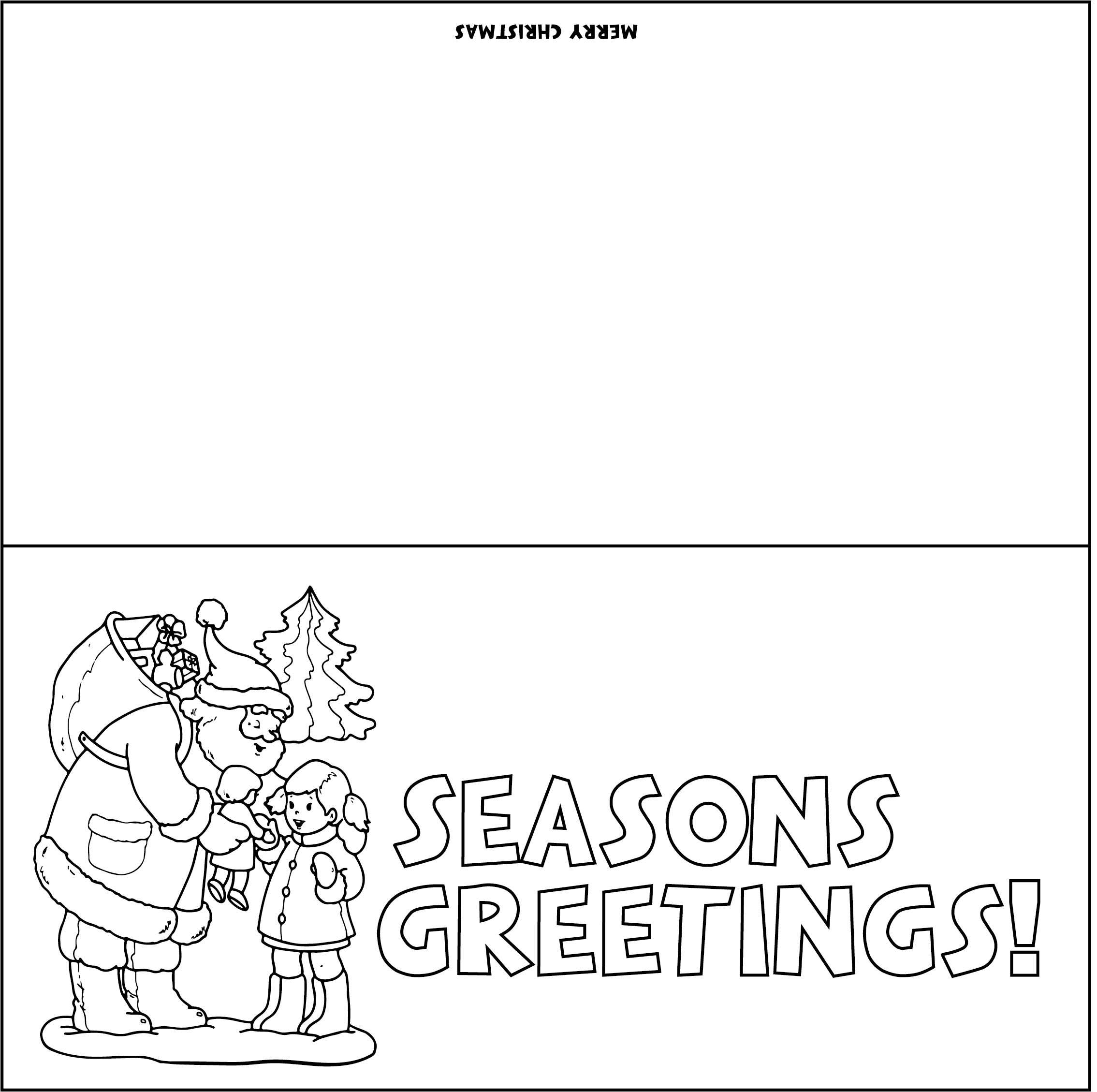 Printable Christmas Cards For Kids To Color