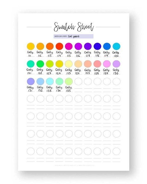 Blank Crayola Color Chart Printable