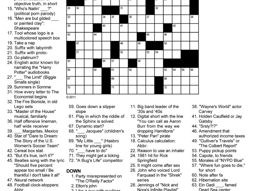 Printable Daily Crosswords