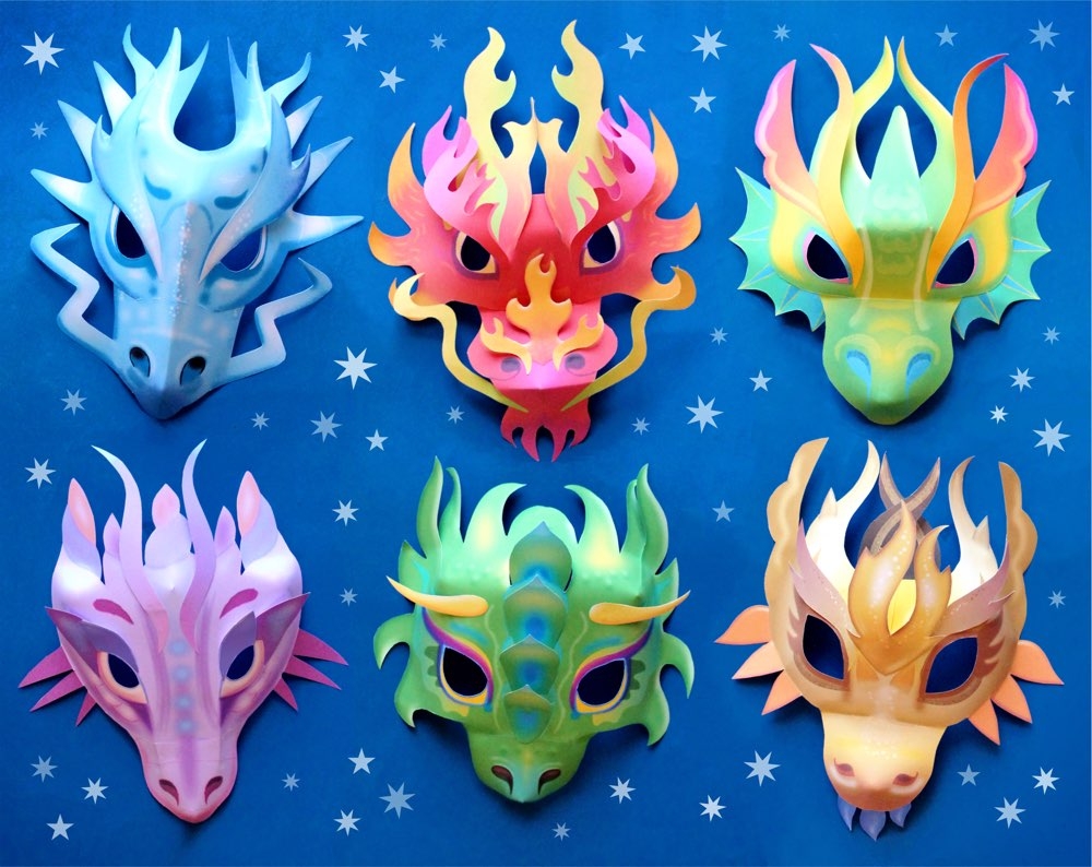 Dragon Mask Printable Template