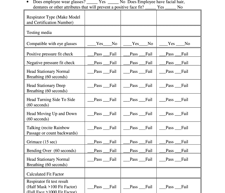 Printable Face Fit Test Certificate Template 2020 2022 Fill And Sign