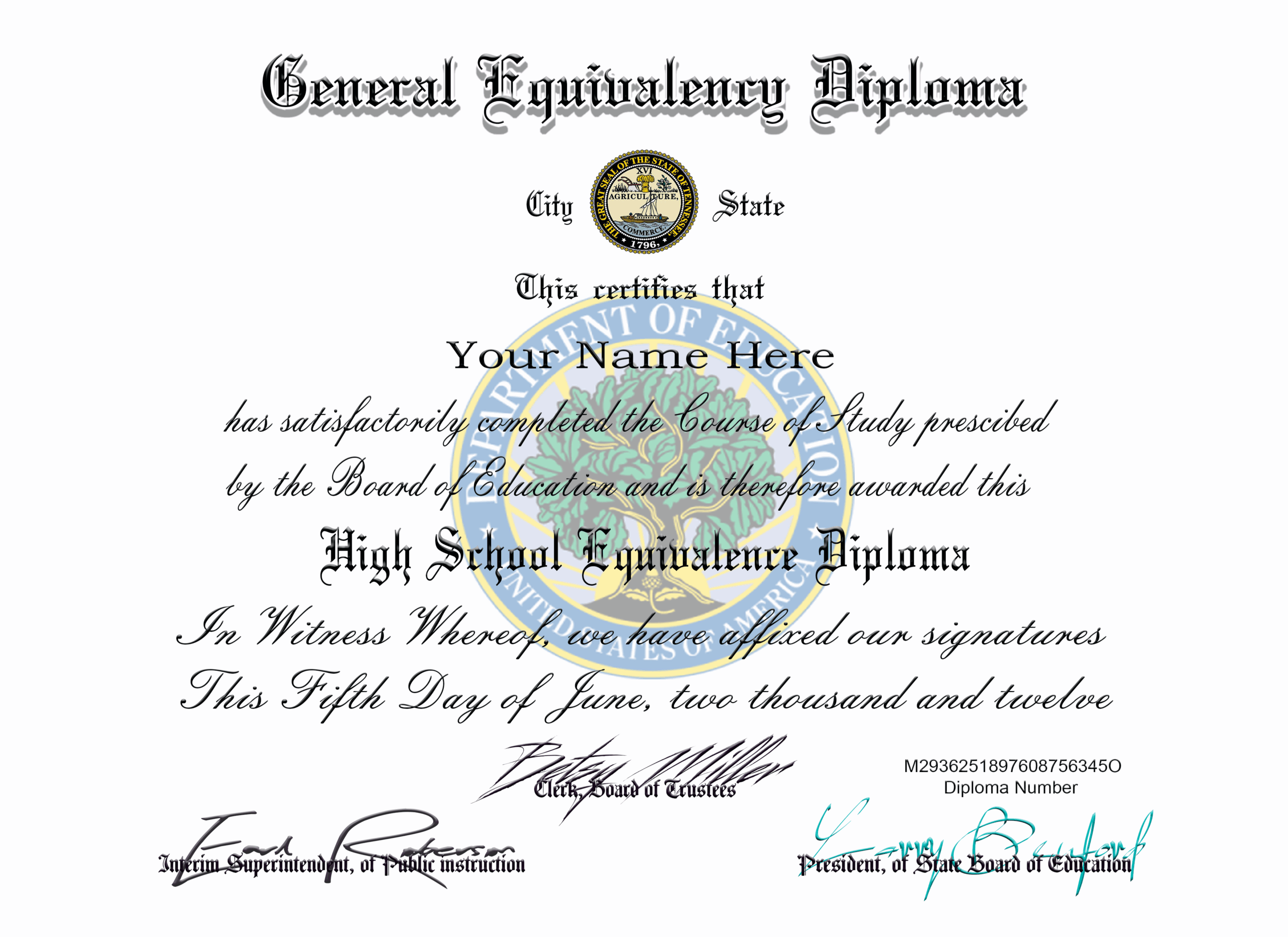 Printable Ged Certificate
