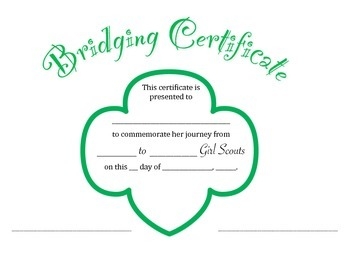 Printable Girl Scout Bridging Certificates