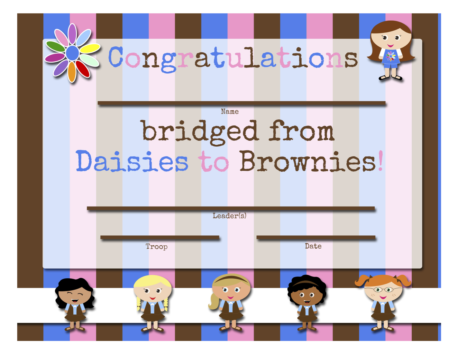Printable Girl Scout Bridging Certificates
