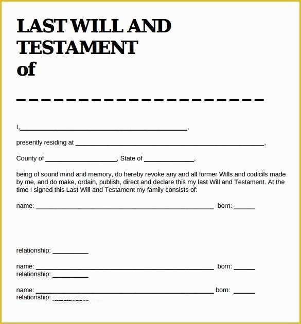 Printable Last Will And Testament Forms Alberta Printable Forms Free 