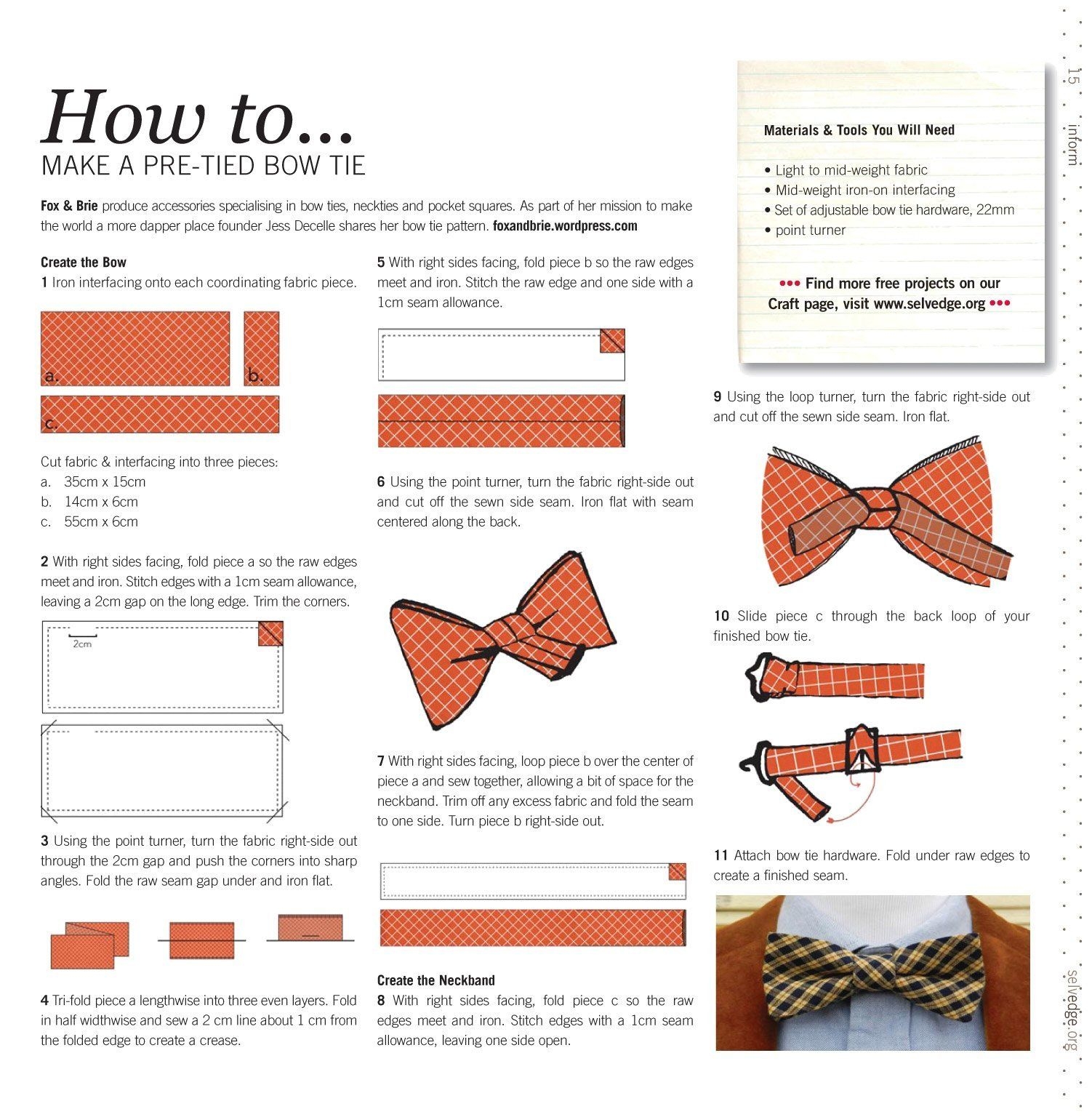 Printable Mens Bow Tie Pattern