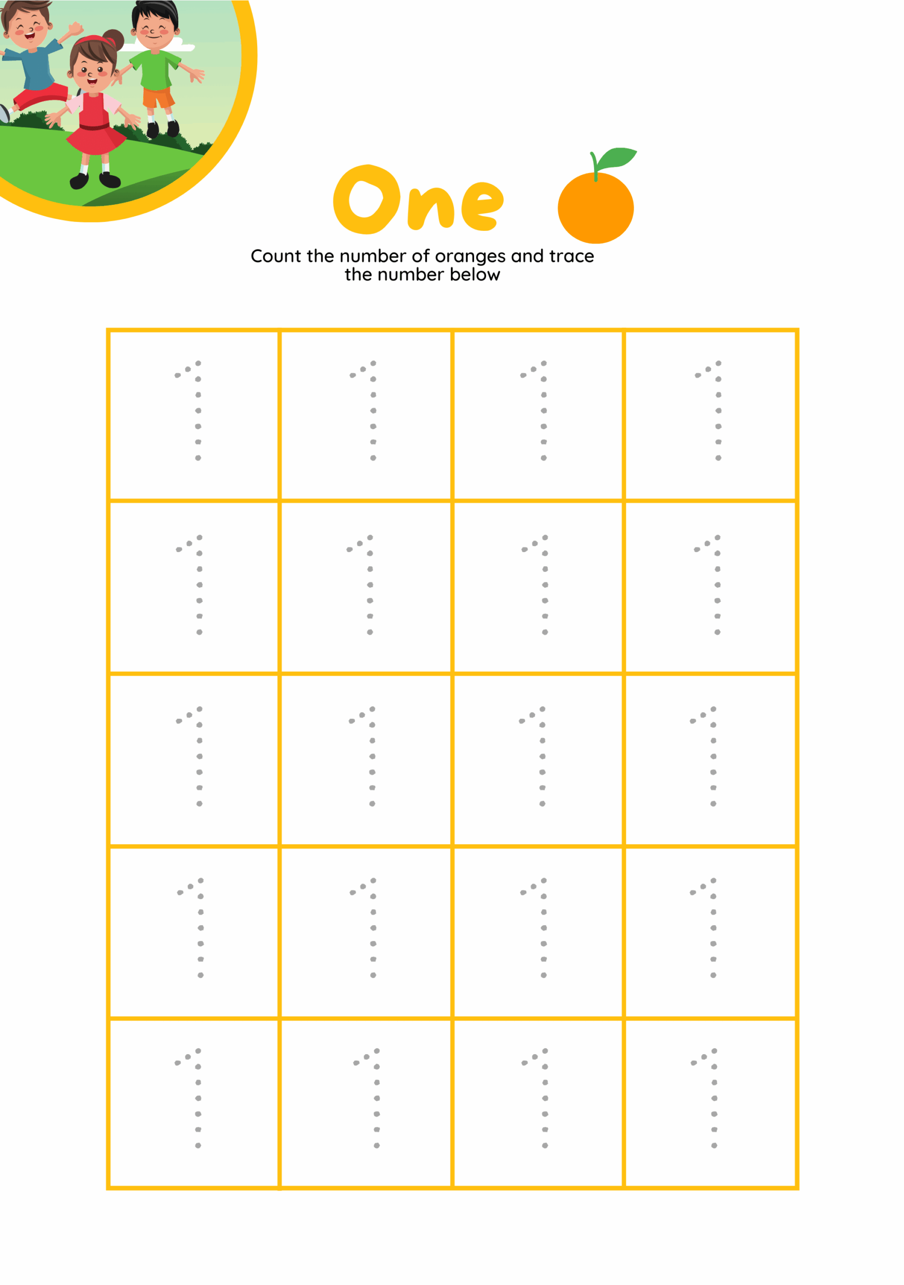 Free Printable Number 1 Worksheets
