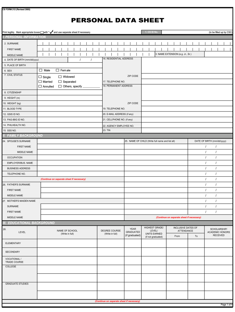 Printable Personal Information Sign Up Sheet Form