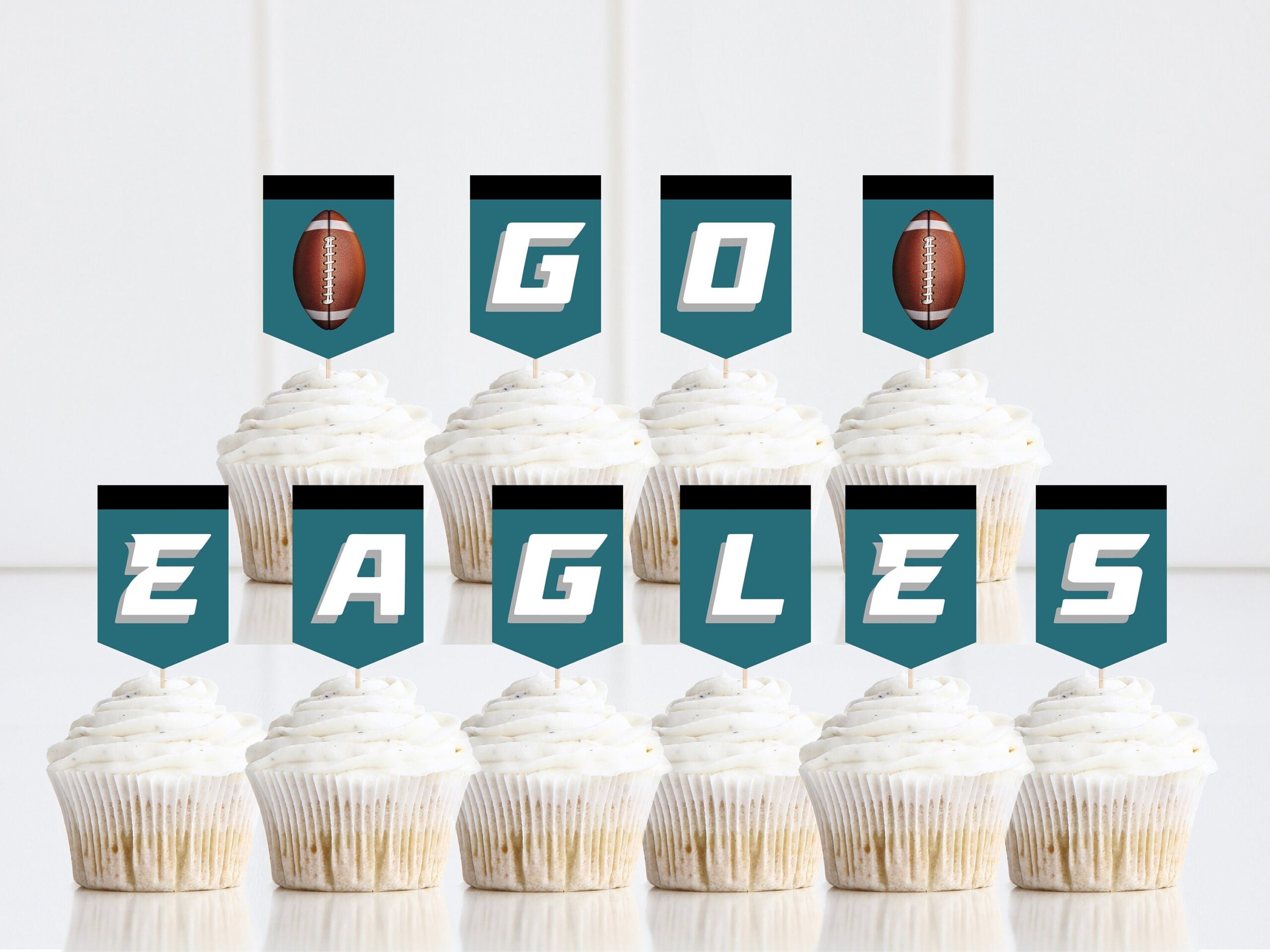 PRINTABLE Philadelphia Eagles Cupcake Toppers Fly Eagles Etsy