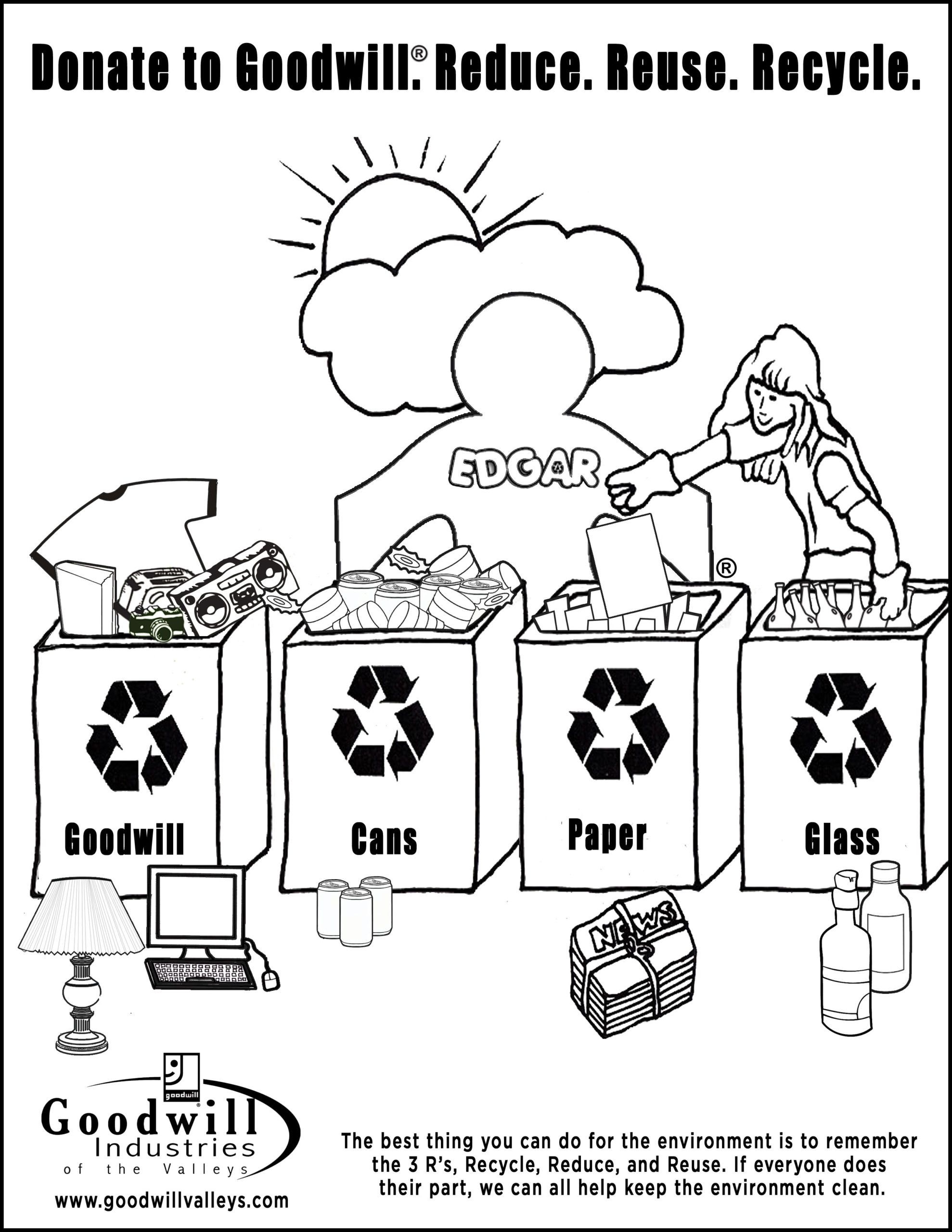 Printable Recycling Sorting Activity Worksheet