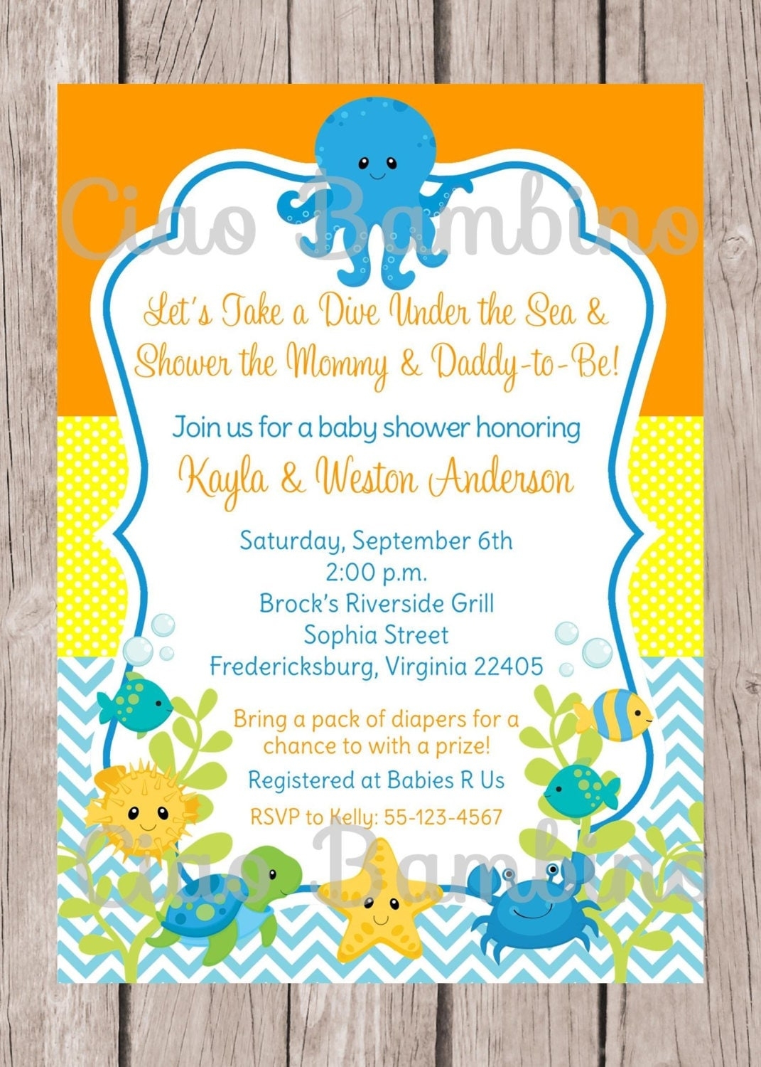 PRINTABLE Under The Sea Invitation For Baby Shower Gender